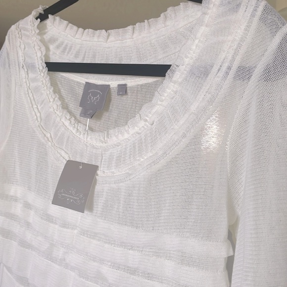 Anthropologie Vanessa Virginia sheer tiered top M nwt - Picture 4 of 8